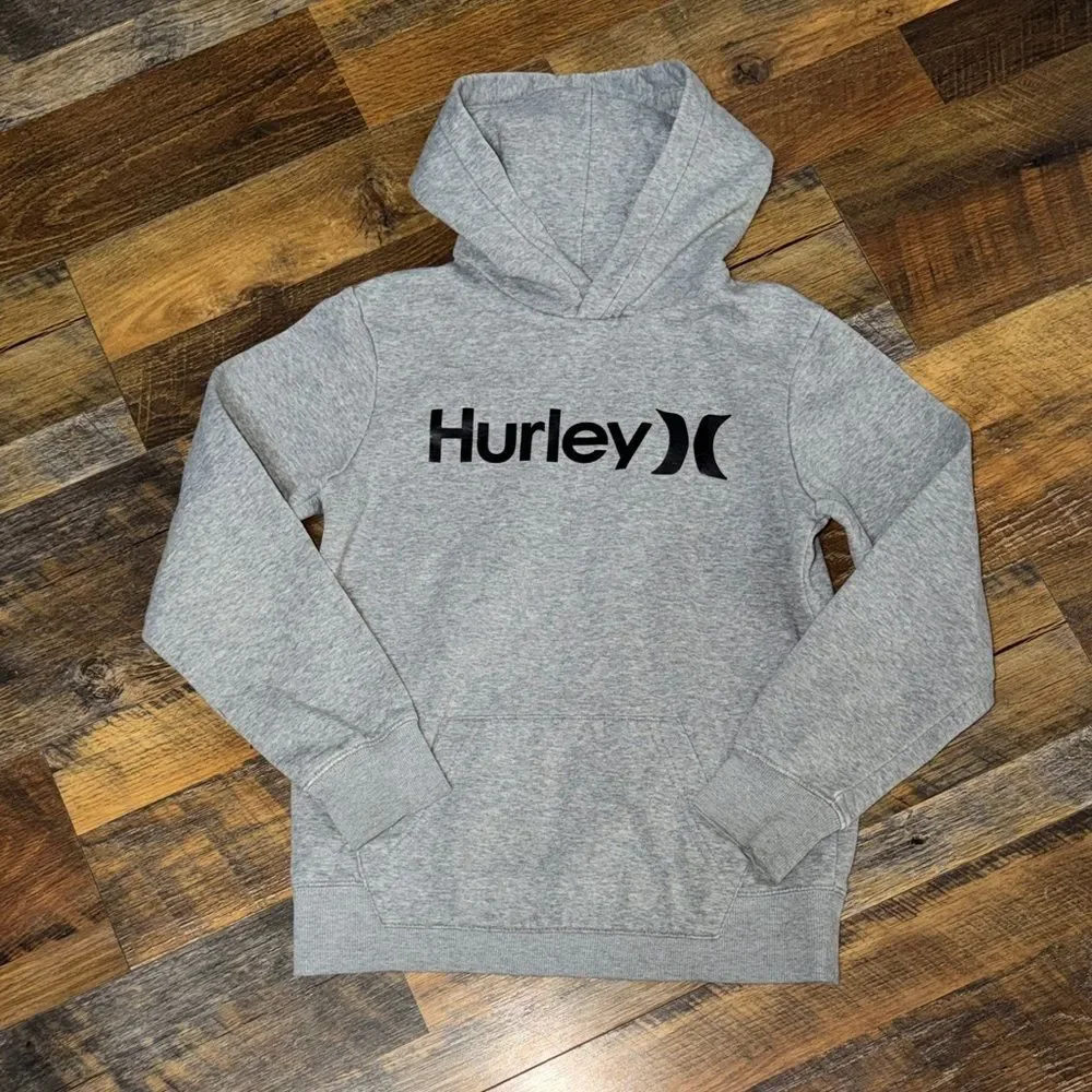 Hurley Heather Gray Kids Hoodie Size Large Soft Casual